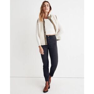 MADEWELL SIZE 25 HIGH RISE SLIM STRAIGHT LEG RICHGROVE BLACK WASH DENIM JEANS